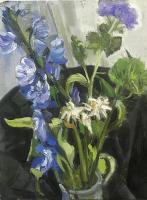 Delphinium and wilted daffodils